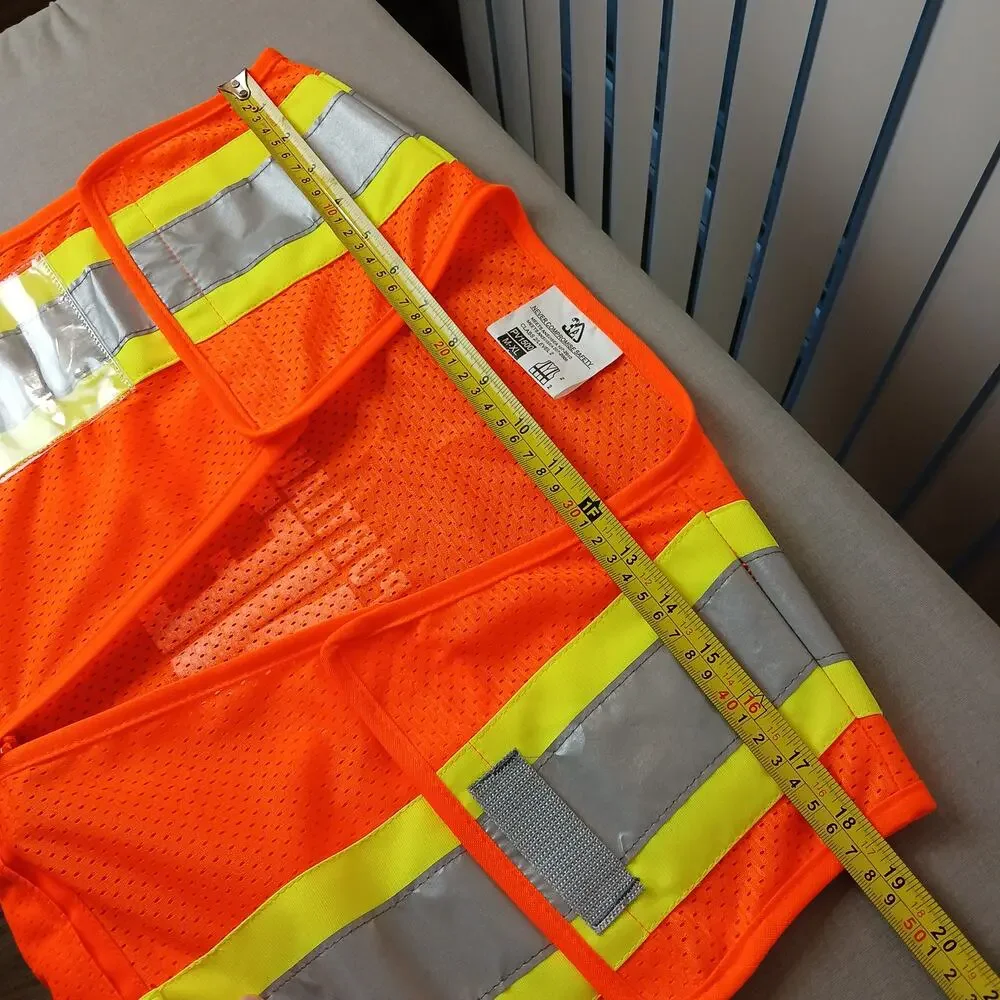 3A hi-visibility orange mesh safety vest M-XL expandable PV1500 class 2 107/207